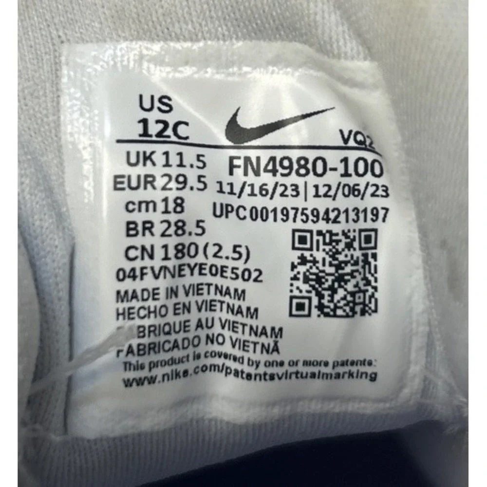 Nike Star Runner 4 Next Nature SE Kids Size 12C White Rainbow‎ Laces FN4980-100